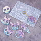 DIY Knuckles Keychain Resin Mold Head Bone Cat Paw Print Raven Owl Dog Silicone Epoxy Casting Mold for DIY Art Craft