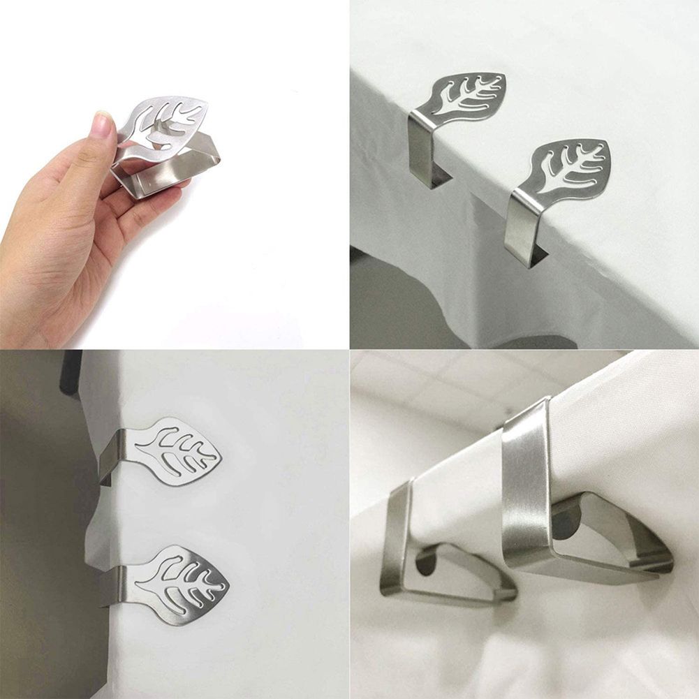 4PCS Stainless Steel Table Cloth Clips Adjustable Table Cover Clamps Table Cloth Holders for Home Picnic Party Wedding Outdoor and Indoor