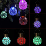 Solar Hollow Ball Light Colorful Small Ball Chandelier Decorative Hanging Lamp - Rear View