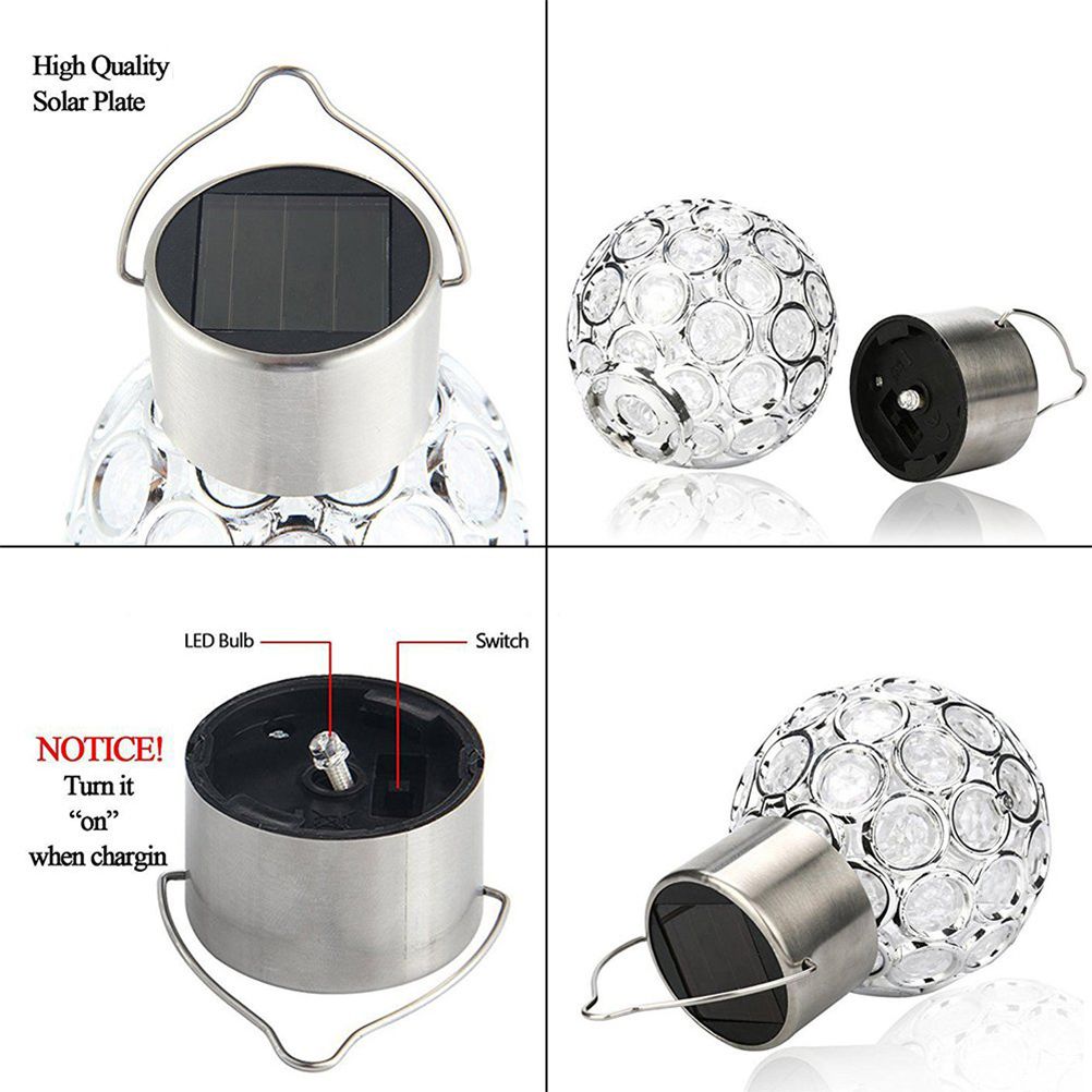 Solar Hollow Ball Light Colorful Small Ball Chandelier Decorative Hanging Lamp