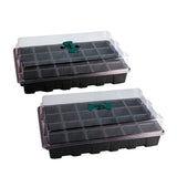 3 Pack 24 Cells Seedling Nursery Tray Plastic Flower Garden Nursery Pot Planting Seed Tray Kit With Lid Garden Grow Box - 45-Degree Angle