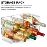Clear Wine Bottle Organizers Stackable Plastic Wine Rack Holder for Kitchen Countertops Pantry Fridge