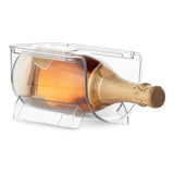 Clear Wine Bottle Organizers Stackable Plastic Wine Rack Holder for Kitchen Countertops Pantry Fridge