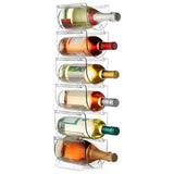 Clear Wine Bottle Organizers Stackable Plastic Wine Rack Holder for Kitchen Countertops Pantry Fridge