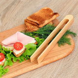 Magnetic Bamboo Toaster Tongs Kitchen Toast Tongs for Cooking Natural Bamboo Kitchen Utensils - 45-Degree Angle