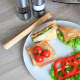 Magnetic Bamboo Toaster Tongs Kitchen Toast Tongs for Cooking Natural Bamboo Kitchen Utensils - Rear View