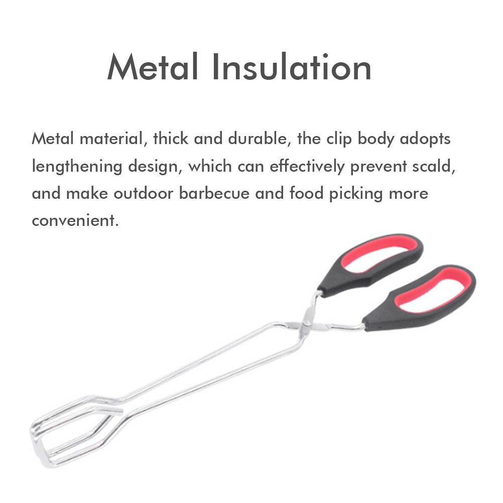 3PCS Scissor Tongs 12Inch/ 11Inch/ 9Inch Barbecue Scissor Tong Stainless Steel Tongs with Plastic Silicone Kitchen Baking Grilling Wire Tongs