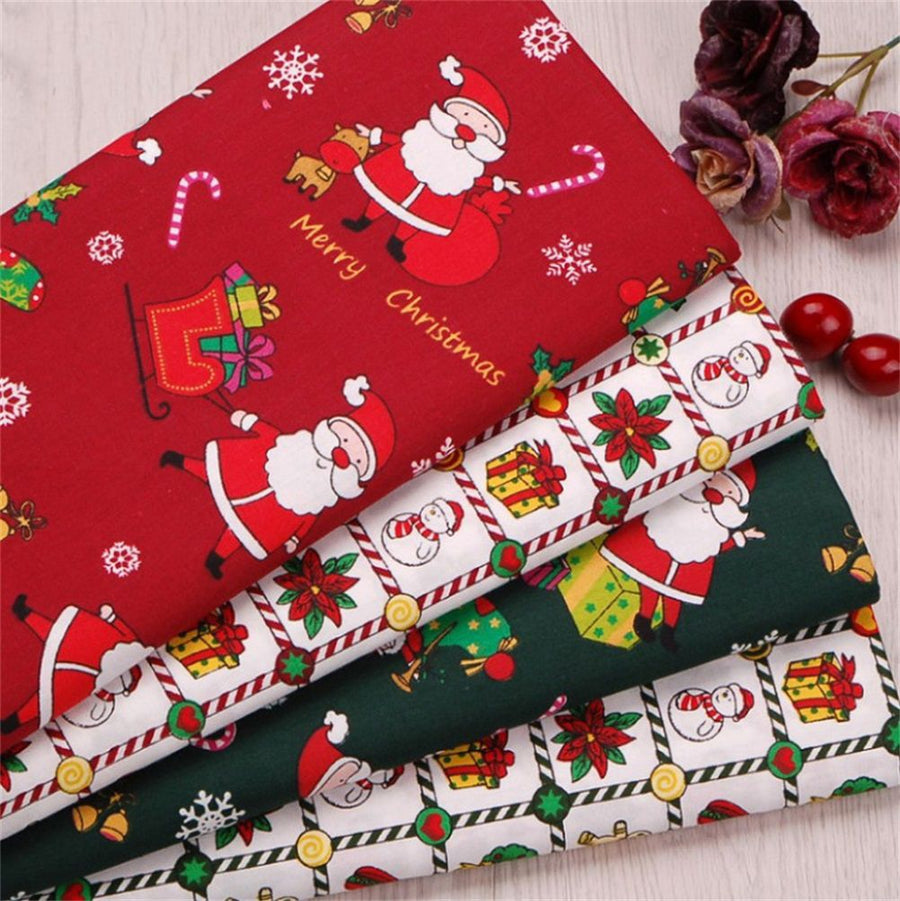 Christmas Cotton Fabric Patchwork Quilted Fabric for Dress Making Shirts Clothes Sewing Patchwork DIY Crafts