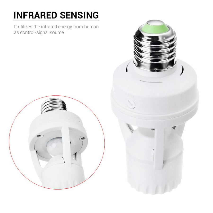 360° Detected Dimmable Infrared Human Body Sensor Lamp Socket Lamp Bulb Adapter