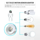 360° Detected Dimmable Infrared Human Body Sensor Lamp Socket Lamp Bulb Adapter - 45-Degree Angle