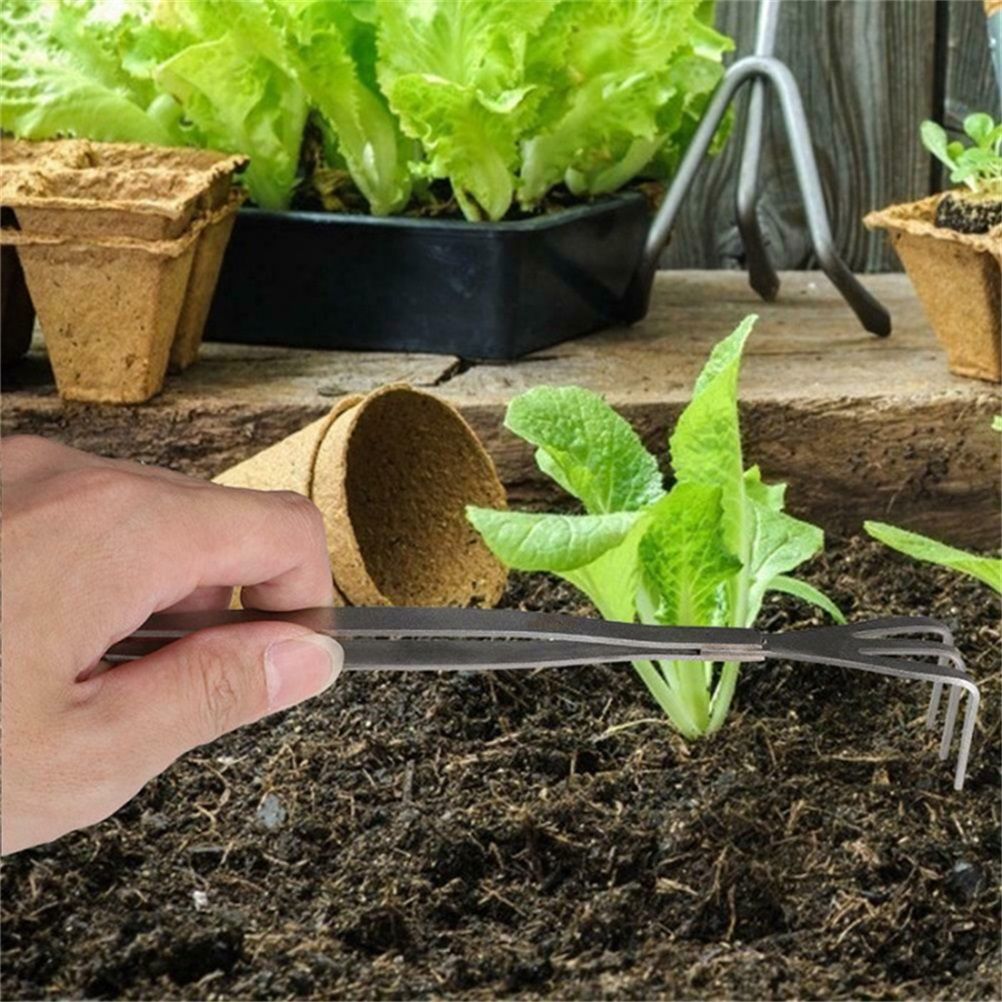 2 in 1 Bonsai Root Rake Stainless Steel Garden Tweezers Garden Tool