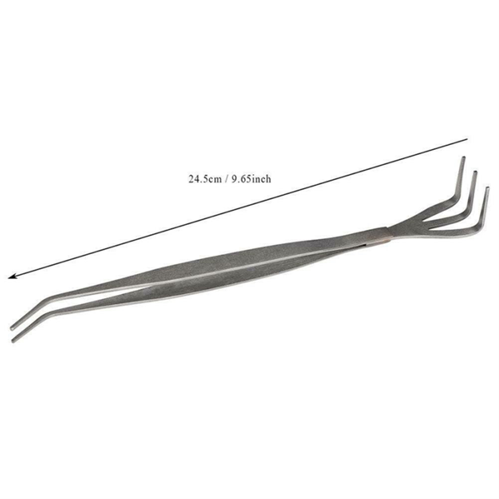 2 in 1 Bonsai Root Rake Stainless Steel Garden Tweezers Garden Tool