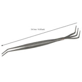 2 in 1 Bonsai Root Rake Stainless Steel Garden Tweezers Garden Tool - Rear View