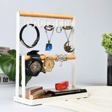 Wooden Jewelry Stand Multifunctional Jewelry Organizer Jewelry Display Stand - Low Angle