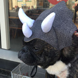 Pet Headwear Triceratops Pet Hat Funny Pet Clothes Dog Cat Dress Up Party Apparel Clothing Cosplay Cute Horn Headdress