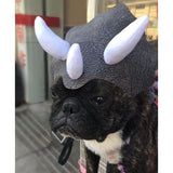Pet Headwear Triceratops Pet Hat Funny Pet Clothes Dog Cat Dress Up Party Apparel Clothing Cosplay Cute Horn Headdress - Side View