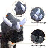 Pet Headwear Triceratops Pet Hat Funny Pet Clothes Dog Cat Dress Up Party Apparel Clothing Cosplay Cute Horn Headdress - Top-Down View