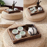 Chair Seat Mat Grass Cushion Pad Floor Mat Yoga Zen Handmade Round Straw Weave Pillow for Garden Dining Room Living Room Home Decor - Extra Image