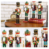 4Pcs 30cm Christmas Nutcracker Soldiers Wooden Soldier Nutcracker on Stand Home Decor Christmas Gift