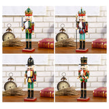4Pcs 30cm Christmas Nutcracker Soldiers Wooden Soldier Nutcracker on Stand Home Decor Christmas Gift - Rear View