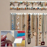 9Pcs/Set Hanging Jewelry Rack Self Adhesive Jewelry Hook Wall Hanger for Necklace Bracelet - 45-Degree Angle