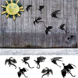 7pcs/Lot 3D Gothic Dragon Wall Sticker Inspired Dragon Wallpaper - Low Angle