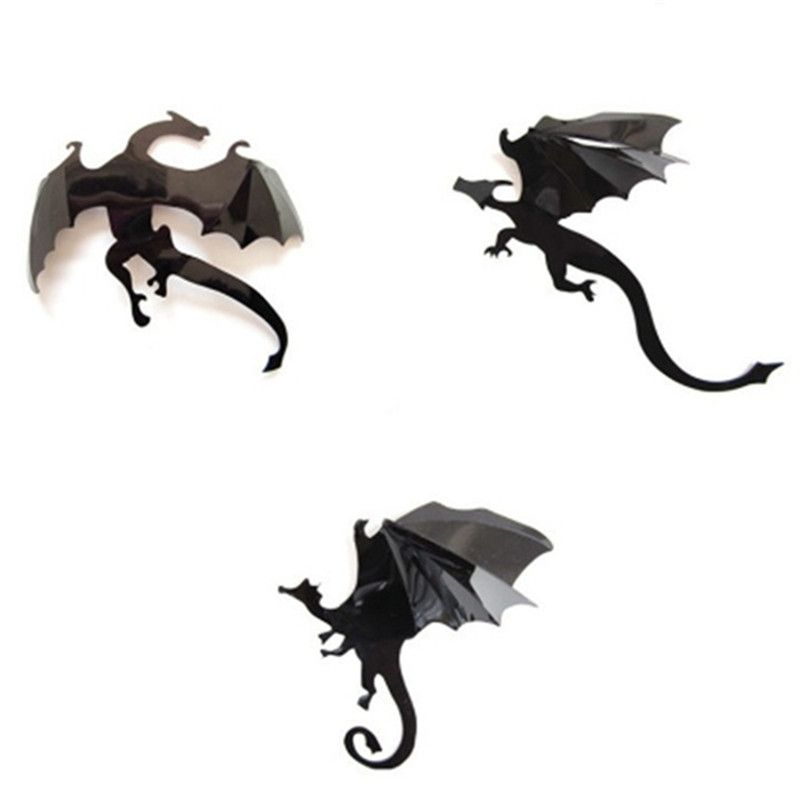 7pcs/Lot 3D Gothic Dragon Wall Sticker Inspired Dragon Wallpaper