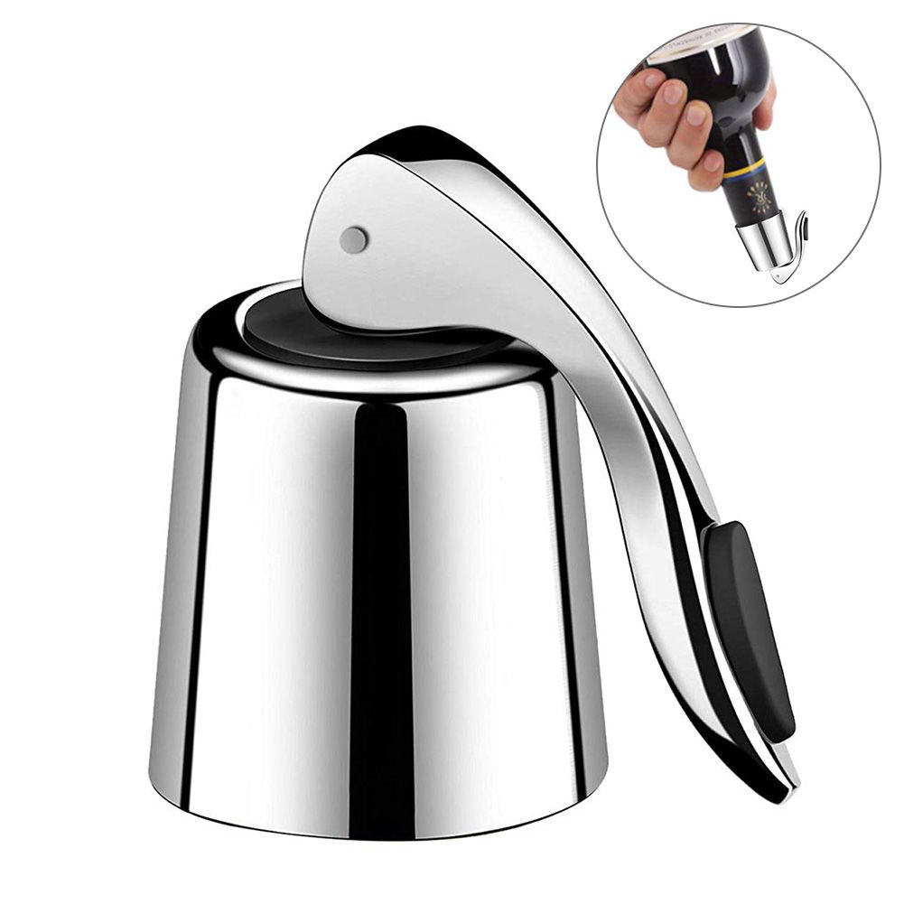 Stainless Steel Vacuum Sealed Wine Bottle Stopper Sealer Saver Preserver Champagne Closures Home Bar Tool