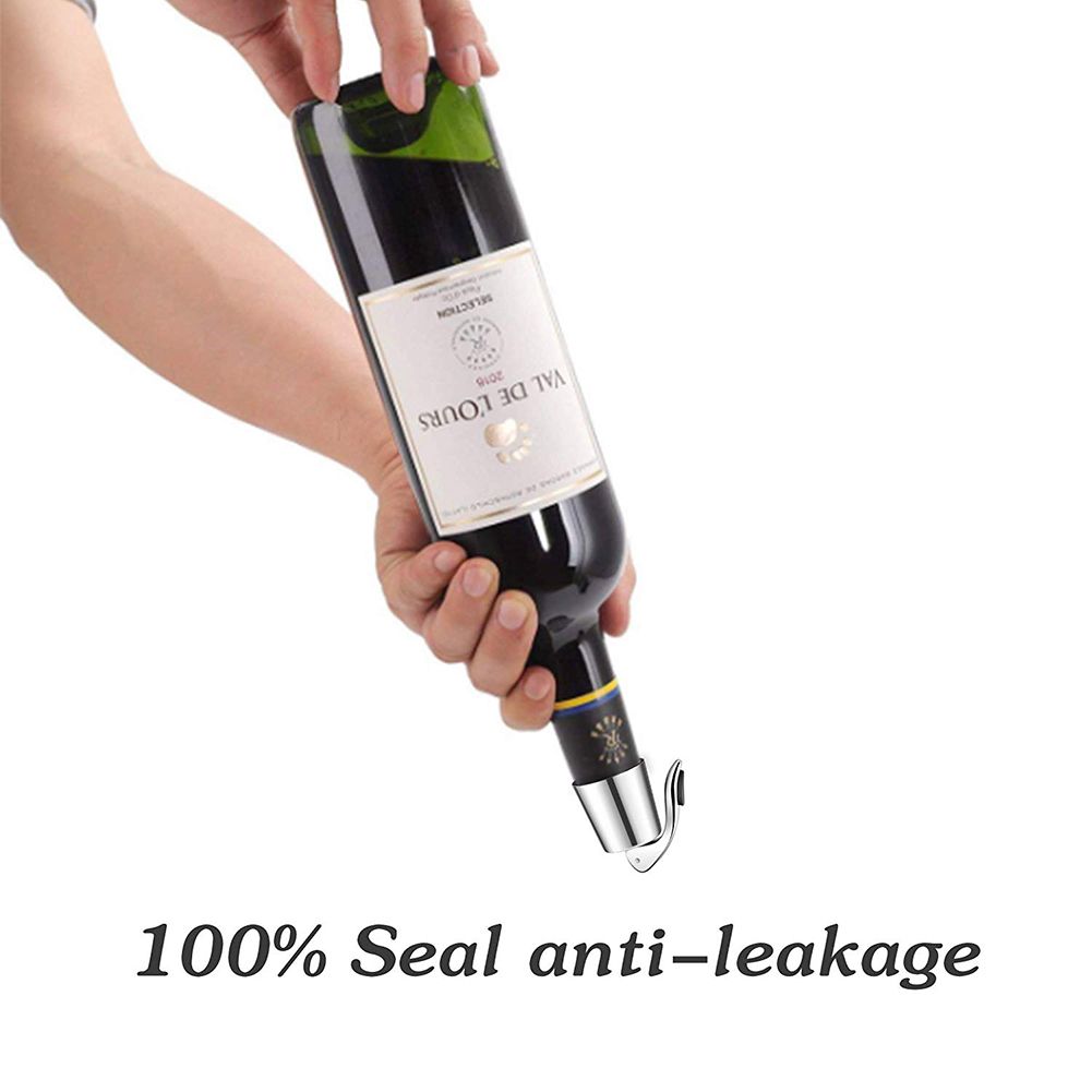 Stainless Steel Vacuum Sealed Wine Bottle Stopper Sealer Saver Preserver Champagne Closures Home Bar Tool