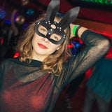 Women Sexy Rabbit Ears Mask Cute Bunny Long Ears Face Mask Halloween Masquerade Party Cosplay Costume Prop