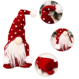 Christmas Standing Faceless Doll Knitted Hat Christmas Tree Ornament Holiday Home Table Decor - Front View