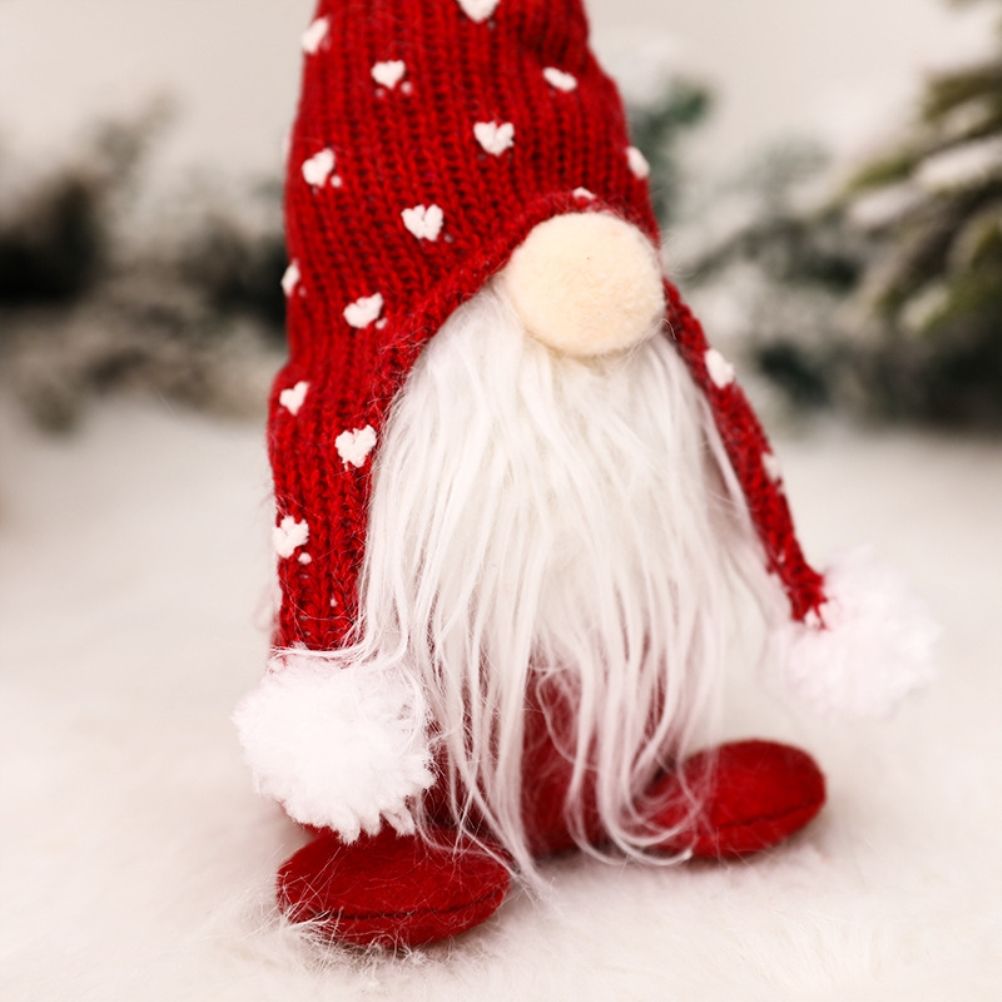 Christmas Standing Faceless Doll Knitted Hat Christmas Tree Ornament Holiday Home Table Decor