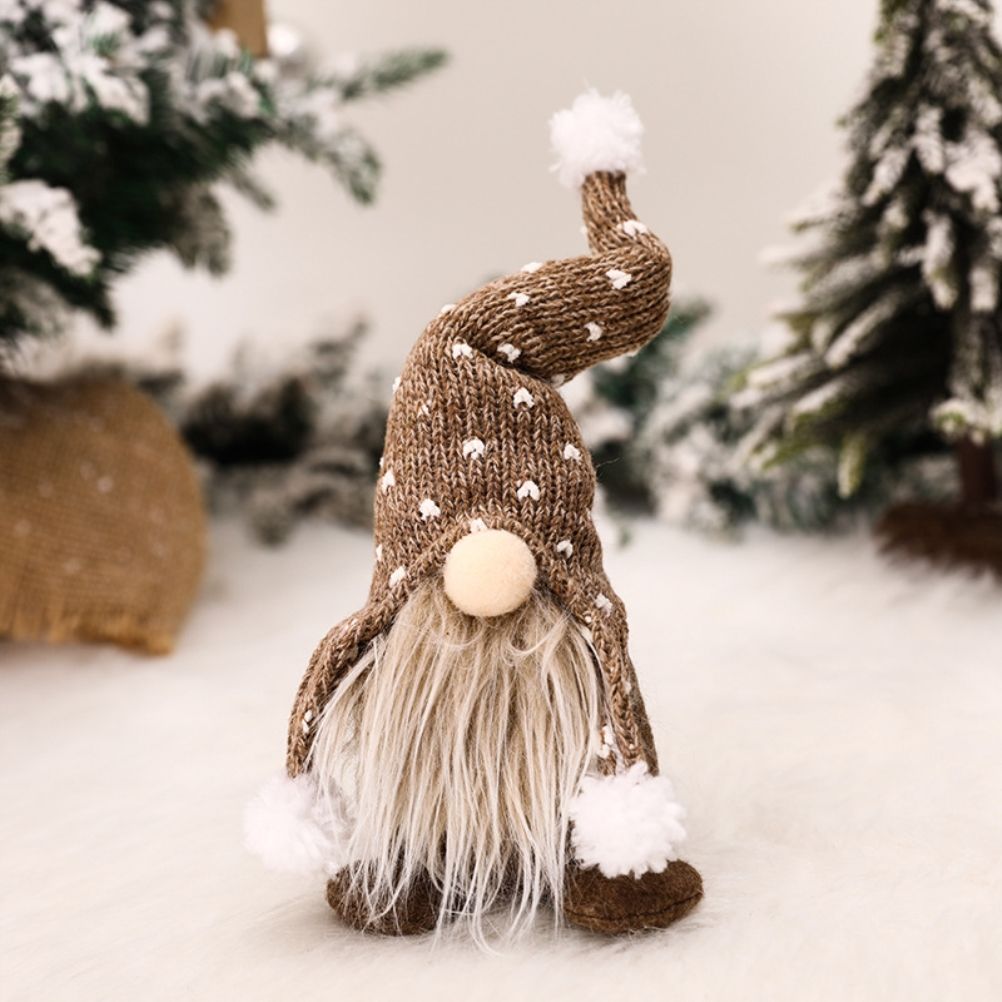 Christmas Standing Faceless Doll Knitted Hat Christmas Tree Ornament Holiday Home Table Decor