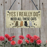 Wooden Funny Door Hanging Bedroom Christmas Cats Sign Pet Lover Hanging Plaques Friendship Sign Plaque for Home Bar Decor