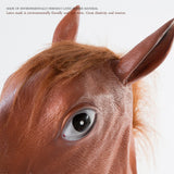 Horse Head Mask Novelty Cosplay Masquerade Halloween Funny Latex Animal Head Mask - Rear View