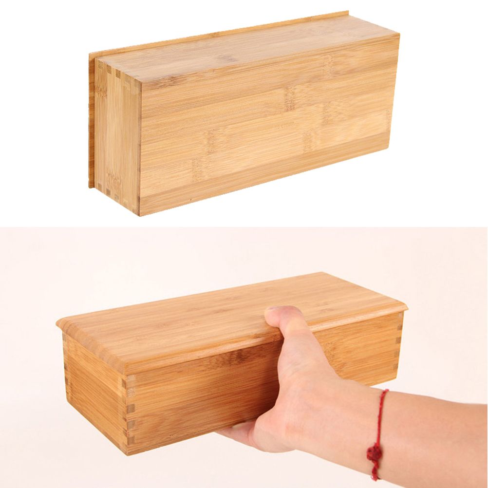 Bamboo Cutlery Storage Box Wooden Storage Container for Tableware Cosmetics