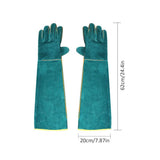 Anti Bite Safety Gloves Long Leather Protective Gloves Pets Grasping Bite Protection Glove - Front View