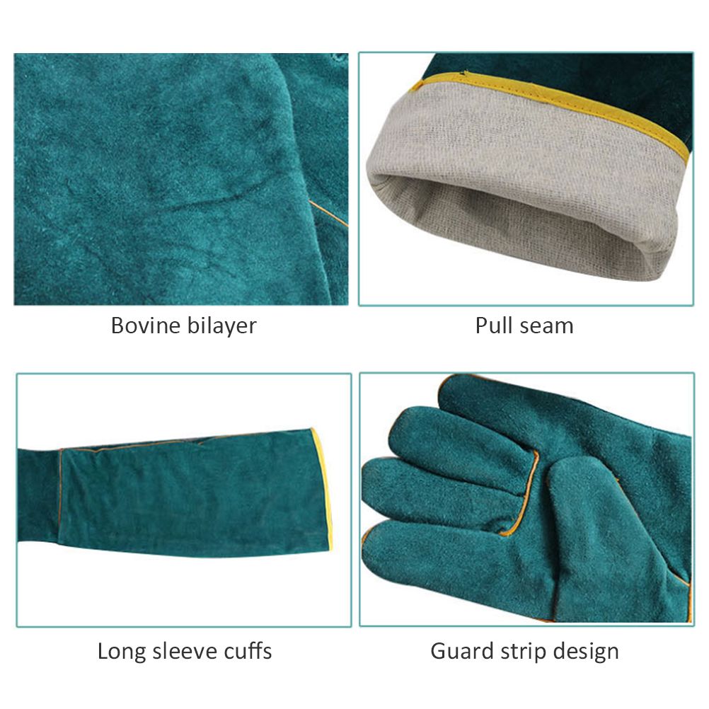 Anti Bite Safety Gloves Long Leather Protective Gloves Pets Grasping Bite Protection Glove