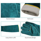 Anti Bite Safety Gloves Long Leather Protective Gloves Pets Grasping Bite Protection Glove
