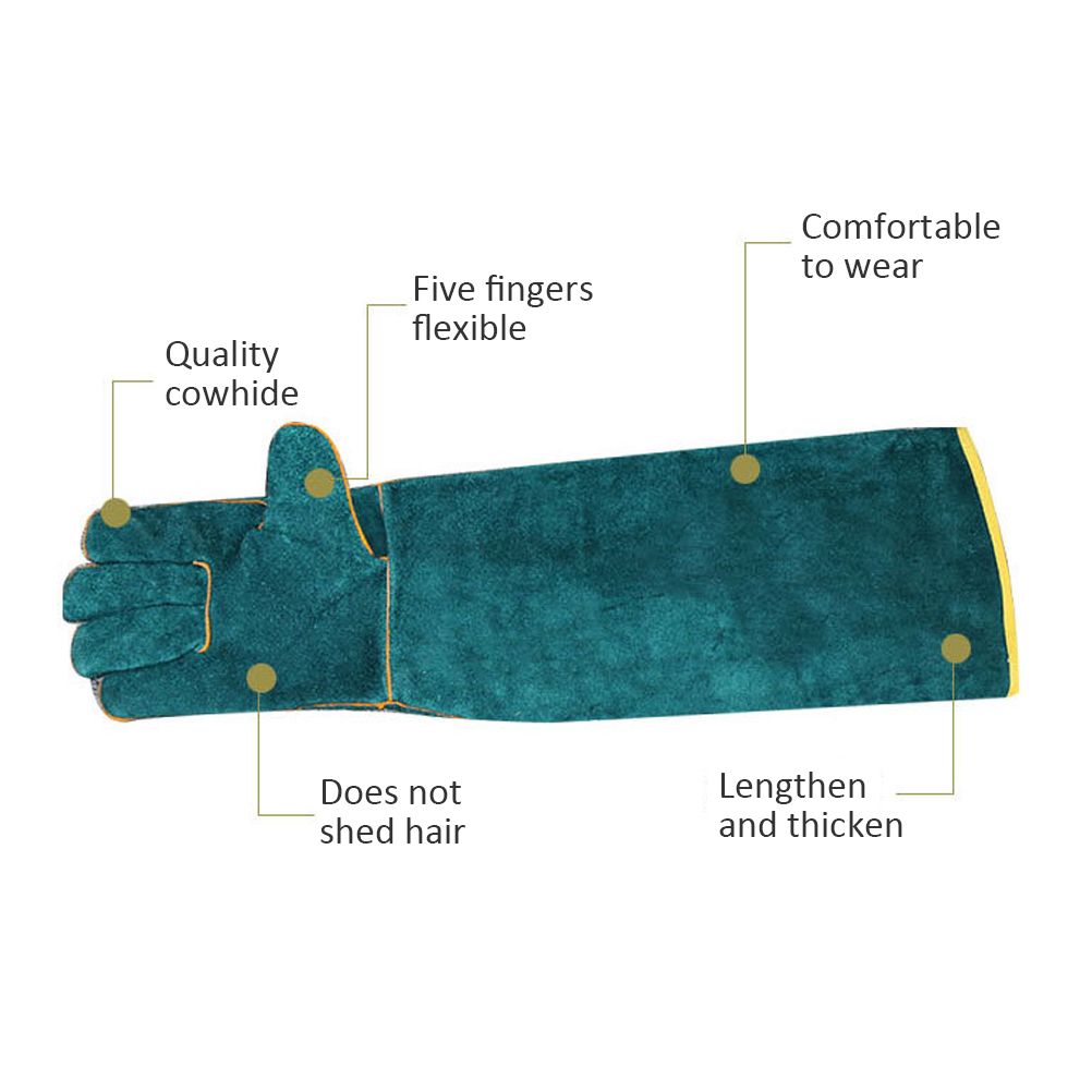 Anti Bite Safety Gloves Long Leather Protective Gloves Pets Grasping Bite Protection Glove