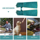 Anti Bite Safety Gloves Long Leather Protective Gloves Pets Grasping Bite Protection Glove - Close-Up Angle