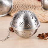 Stainless Steel Ball Tea Infuser Mesh Tea Filter Strainer with Hook for Loose Leaf Tea and Seasoning Spices - Top-Down View