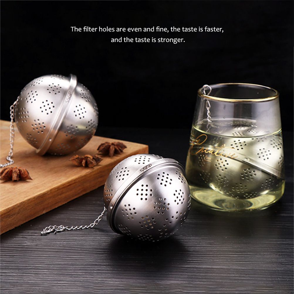 Stainless Steel Ball Tea Infuser Mesh Tea Filter Strainer with Hook for Loose Leaf Tea and Seasoning Spices