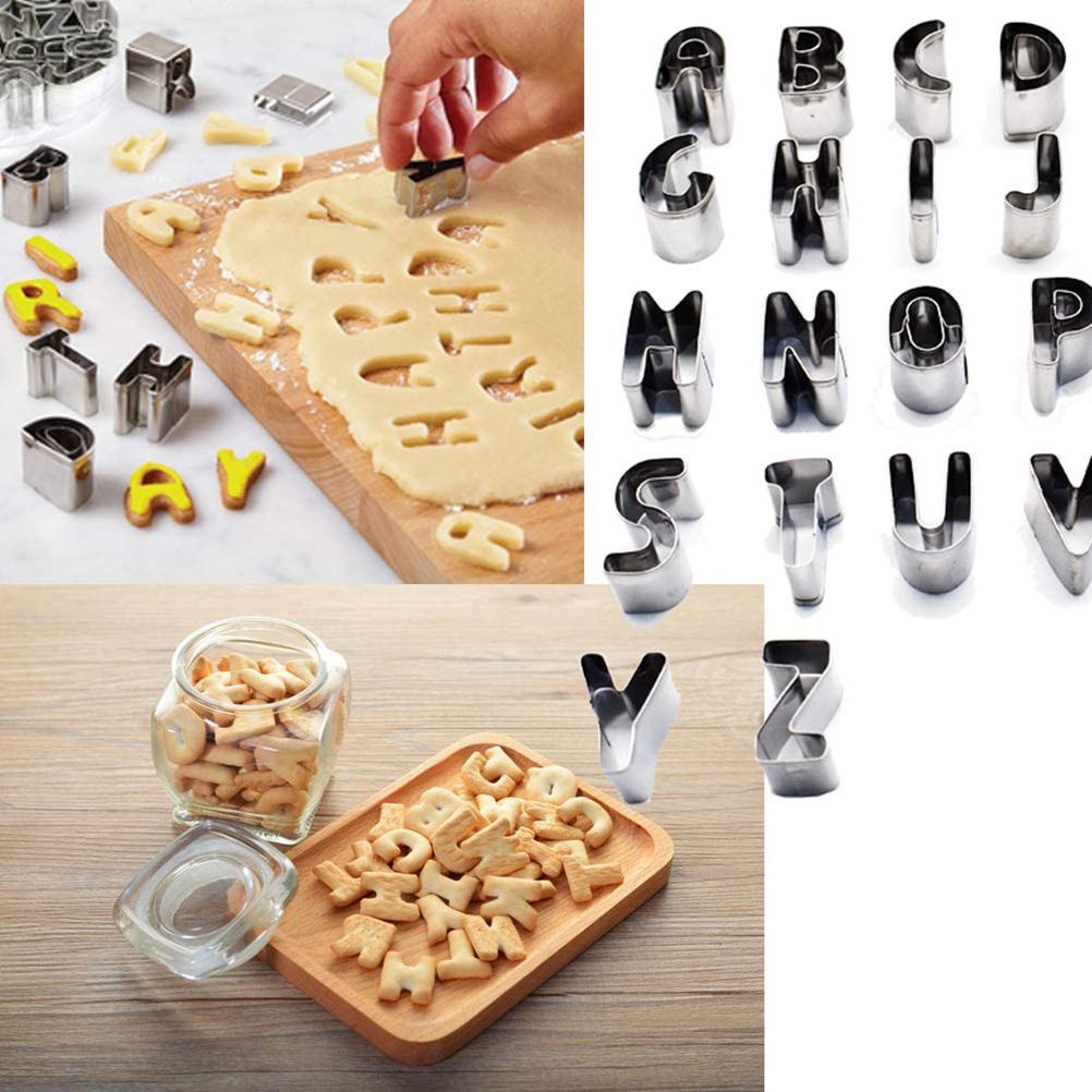 Mini Letter Cutters Stainless Steel Alphabet Cutter Set Baking Mold Tools for s Cake
