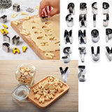 Mini Letter Cutters Stainless Steel Alphabet Cutter Set Baking Mold Tools for s Cake - Rear View