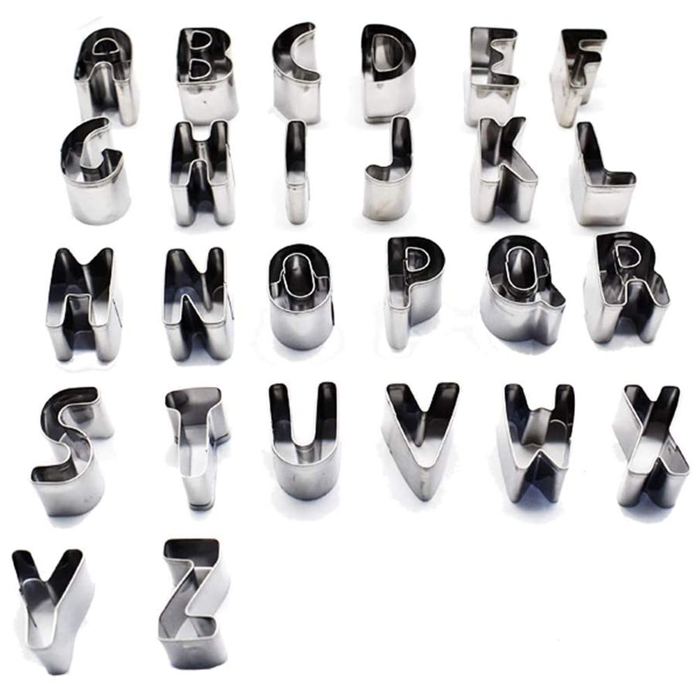 Mini Letter Cutters Stainless Steel Alphabet Cutter Set Baking Mold Tools for s Cake