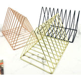 File Holder Organizer Triangle Record Album Holder Magazine Wire Rack Desk Storage Decor for Home Office