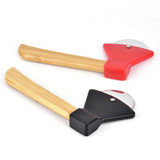 Axe Pizza Cutter with Bamboo Handle Pizza Wheel Grater Rotating Blade Pizza Knife - Front View