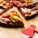 Axe Pizza Cutter with Bamboo Handle Pizza Wheel Grater Rotating Blade Pizza Knife