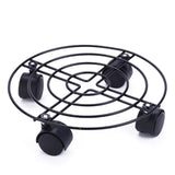 Heavy Duty Iron Potted Plant Stand With Wheels Round Flower Pot Rack for Indoor Outdoor